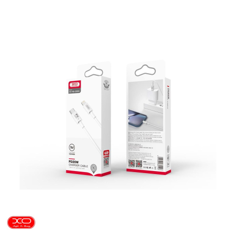 Cablu de date XO NB-Q189A, USB-C - Lightning, 1 m, 20W, alb [3]