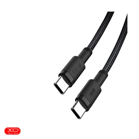Cabluri de date telefoane - Cablu de date XO NB-Q199, USB-C - USB-C, 1,5 m, 100W, negru