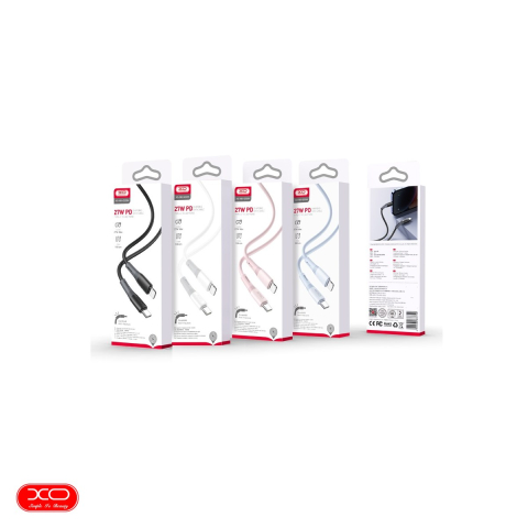 Cablu de date XO NB-Q226A, USB-C - Lightning, 1 m, 27W, roz [3]