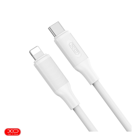 Cablu de date XO NB-Q265A, USB-C tata la tip Lightning tata, lungime 1 m, 27W, PD, in cutie, conectori intariti, alb [3]
