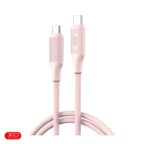 Cabluri de date telefoane - Cablu de date XO NB-Q265B, USB-C - USB-C, 1 m, 60W, roz