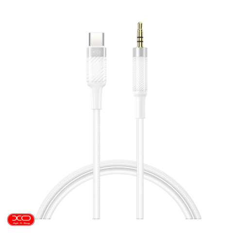 Cabluri de date telefoane - Cablu de date XO NB-R279B, Jack 3.5 mm - USB-C, 1 m, alb