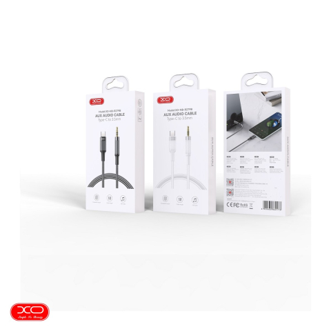 Cablu de date XO NB-R279B, Jack 3.5 mm - USB-C, 1 m, alb [3]