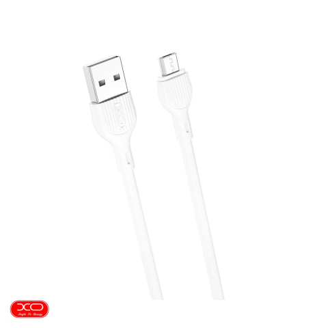 Cabluri de date telefoane - Cablu de date XO NB200, USB-A - Micro USB, 1 m, 2,1A, alb