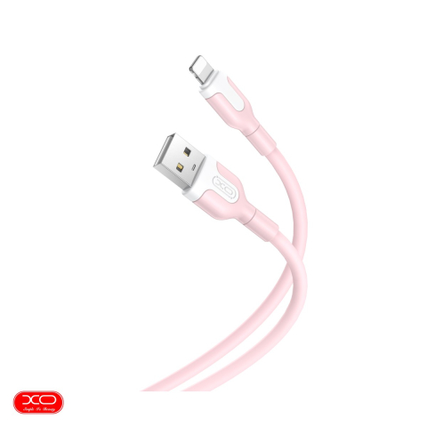 Cabluri de date telefoane - Cablu de date XO NB212, USB-A - Lightning, 1 m, 2,1A, roz