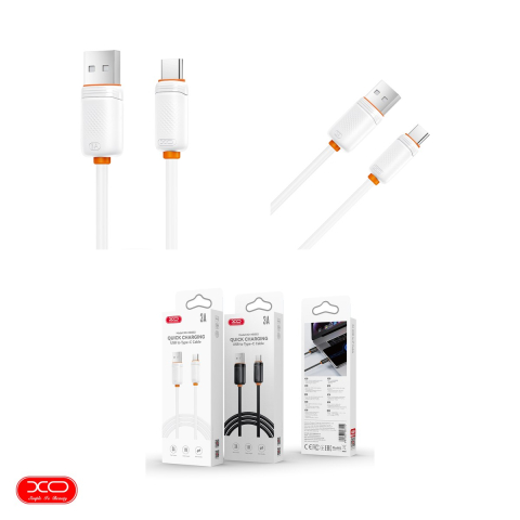 Cablu de date XO NB302, USB-A - USB-C, 1 m, 3A, alb [3]