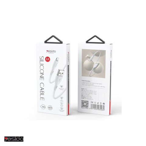 Cablu de date Yesido CA119, USB-A - Lightning, 1 m, 12W 2,4A, alb [3]