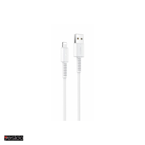 Cabluri de date telefoane - Cablu de date Yesido CA120, USB-A - Lightning, 1 m, 18W 2A, alb