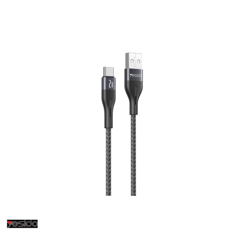Cabluri de date telefoane - Cablu de date Yesido CA121, USB-A - USB-C, 1 m, 18W 2A, negru