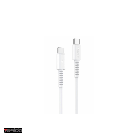 Cabluri de date telefoane - Cablu de date Yesido CA154, USB-C - USB-C, 1 m, 60W 3A, alb