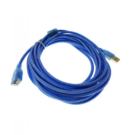 Cablu de extensie USB 2.0 tata la USB 2.0 mama, ecranat, 5m, albastru [2]