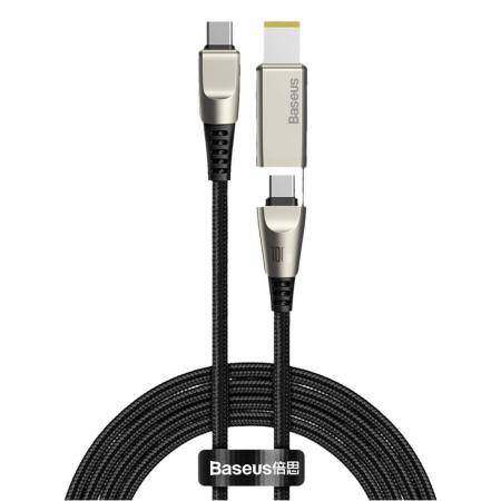 Produse EmagMarketplace - Cablu Incarcare Baseus USB Type-C la USB Type-C / M25 CA1T2, 2in1, 2 m, 100W, 5A, CA1T2-B01, Negru