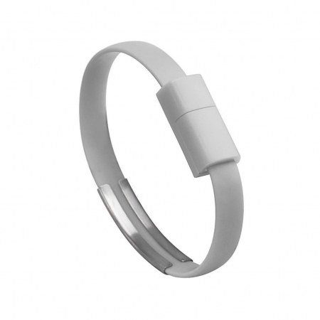 Cablu de incarcare si date USB 2.0 - microUSB,20 cm, tip bratara, gri [2]