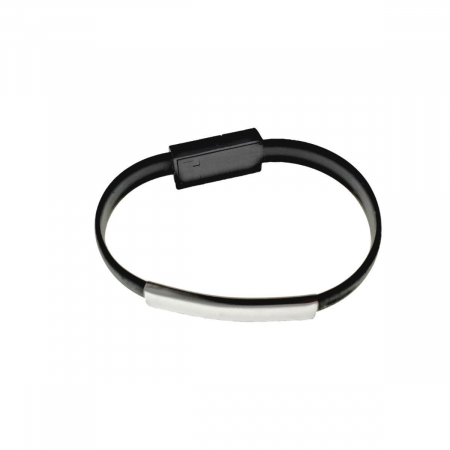 Cablu de incarcare si date USB 2.0 - microUSB,20 cm, tip bratara, negru [1]
