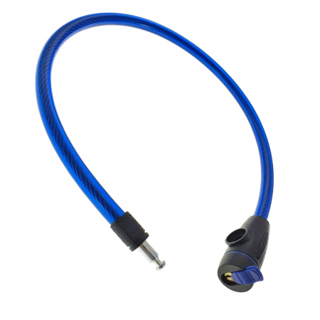 Cablu de otel, antifurt bicicleta, de siguranta si protejare, lungime 69 cm, inchidere cu cheie, invelis flexibil din PVC siliconat, albastru [3]