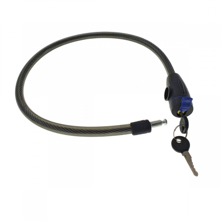 Cablu de otel, antifurt bicicleta, de siguranta si protejare, lungime 69 cm, inchidere cu cheie, invelis flexibil din PVC siliconat, negru [1]