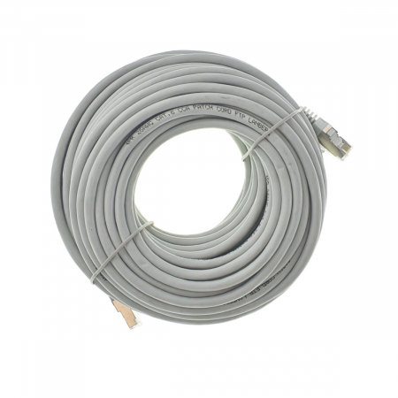 Conectica IT - Cablu ecranat FTP, Lanberg 41888, cat.6, mufat 2xRJ45, lungime 20m, AWG 26, 250 MHz, de legatura retea, ethernet, gri