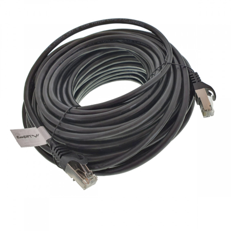 Cablu ecranat FTP, Lanberg 41898, cat 6, mufat 2xRJ45, lungime 20m, AWG 26, 250 MHz, de legatura retea, ethernet, negru [3]