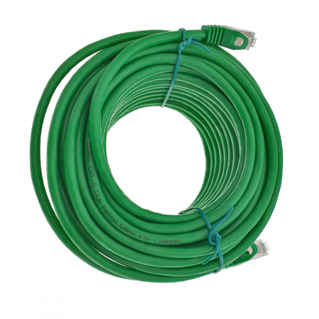Cablu FTP tip patch - Cablu ecranat FTP, Lanberg 41918, cat 6, mufat 2xRJ45, lungime 20m, AWG 26, 250 MHz, de legatura retea, ethernet, verde