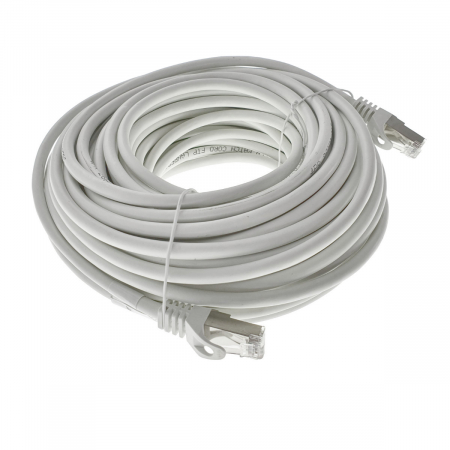 Cablu FTP tip patch - Cablu ecranat FTP, Lanberg 42121, cat 6, mufat 2xRJ45, lungime 20m, AWG 26, 250 MHz, de legatura retea, ethernet, alb