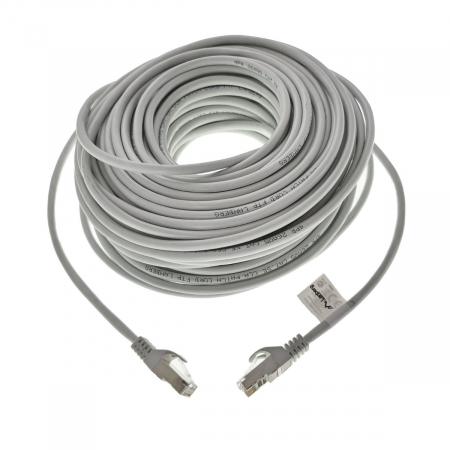 Conectica IT - Cablu ecranat FTP, Lanberg 42789, cat.5e, mufat 2xRJ45, lungime 30m, AWG 26, 100 MHz, de legatura retea, ethernet, gri