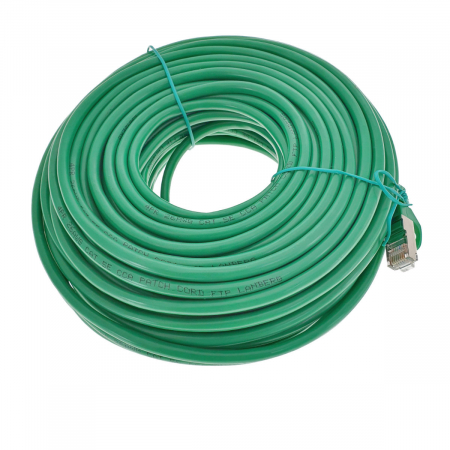 Cablu FTP tip patch - Cablu ecranat FTP, Lanberg 42792, cat.5e, mufat 2xRJ45, lungime 30m, AWG 26, 100 MHz, de legatura retea, ethernet, verde