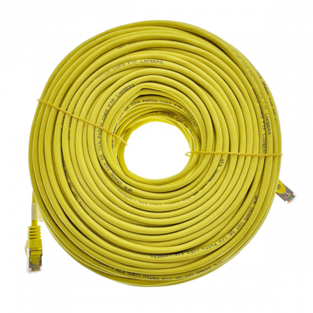 Cablu FTP tip patch - Cablu ecranat FTP, Lanberg 42815, cat.5e, mufat 2xRJ45, lungime 50m, AWG 26, 100 MHz, de legatura retea, ethernet, galben