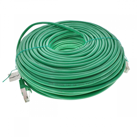 Cablu ecranat FTP, Lanberg 42816, cat.5e, mufat 2xRJ45, lungime 50m, AWG 26, 100 MHz, de legatura retea, ethernet, verde [1]