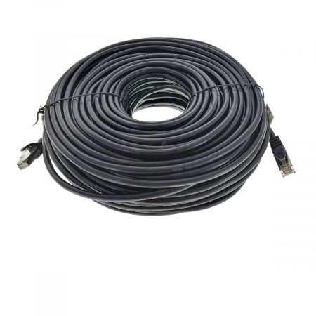 Cablu ecranat FTP, Lanberg 42817, cat.5e, mufat 2xRJ45, lungime 50m, AWG 26, 100 MHz, de legatura retea, ethernet, negru [2]