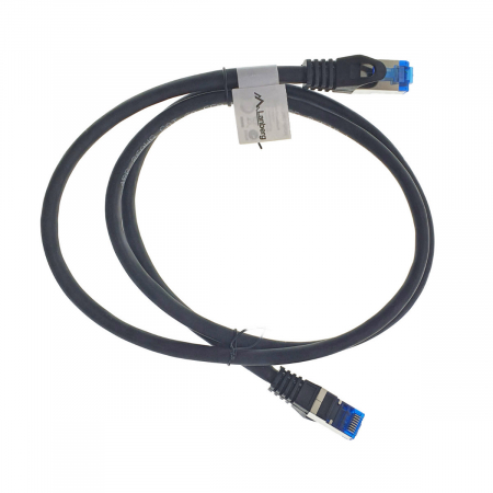 Cablu ecranat S / FTP, Lanberg 42468, cat.6A, mufat 2xRJ45, lungime 1m, AWG 26, 500 MHz, de legatura retea, ethernet, negru [1]