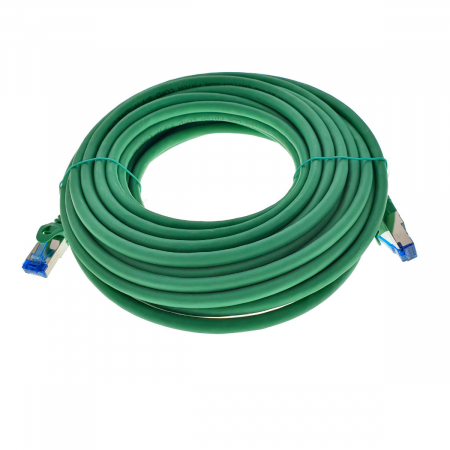 Cablu ecranat S / FTP, Lanberg 42716, cat 6A, mufat 2xRJ45, lungime 10 m, AWG 26, 500 MHz, LSZH, de legatura retea, ethernet, verde [4]