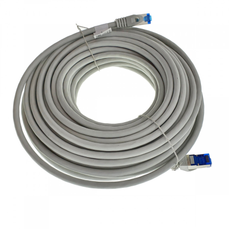 Cablu ecranat S / FTP, Lanberg 42726, cat 6A, mufat 2xRJ45, lungime 15 m, AWG 26, 500 MHz, LSZH, de legatura retea, ethernet, gri [3]