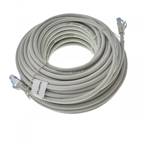 Cablu ecranat S / FTP, Lanberg 42734, cat 6A, mufat 2xRJ45, lungime 20 m, AWG 26, 500 MHz, LSZH, de legatura retea, ethernet, gri [1]