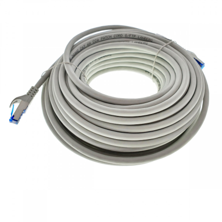Cablu ecranat S / FTP, Lanberg 42734, cat 6A, mufat 2xRJ45, lungime 20 m, AWG 26, 500 MHz, LSZH, de legatura retea, ethernet, gri [3]