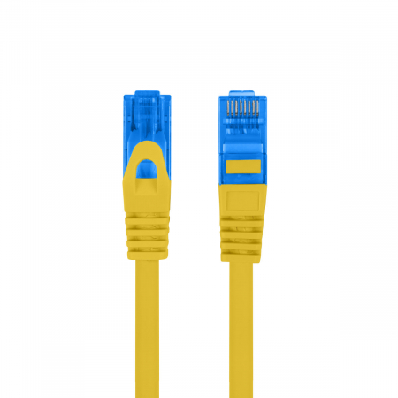Cablu FTP tip patch - Cablu ecranat S / FTP, Lanberg 42735, cat.6A, lungime 20m, AWG 26, 500 MHz, LSZH, mufat 2xRJ45, ethernet, galben