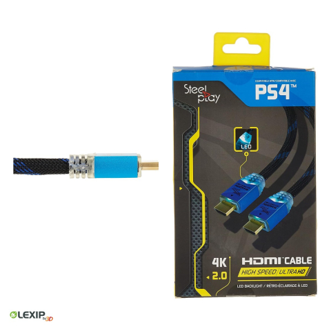 Cablu HDMI 2.0 Steelplay 4K High Speed cu Ethernet, 2 m, 4K la 50/60 Hz, HDR, 18 Gbps, conectori auriti cu iluminare LED, JVAPS400039 [4]