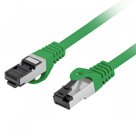 Cablu internet CAT 8.1 S/FTP LSZH, lungime 50 cm, Lanberg 44051, mufat 2xRJ45, material conductor cupru, verde [2]