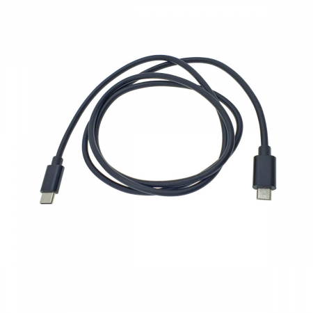 Cablu microUSB tata la USB tip C tata, 100 cm, Revolution 113, interfata USB 2.0, carcasa aluminiu, negru [1]