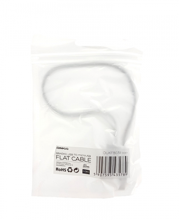 Cablu Omega USB la microUSB , textil , 30cm , negru [43578] [2]