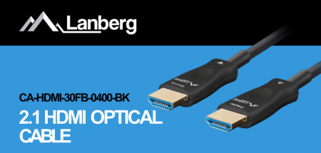 Cablu optic HDMI v.2.1, 40m, 8K-60Hz, tata-tata, Lanberg 43754, Ultra High Speed, DSC-10K, DSC, eARC, HDR10+, negru [6]