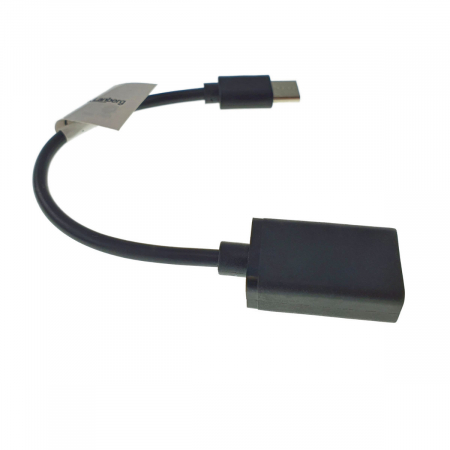 Cablu OTG convertor cu adaptor, Lanberg 42443, conector USB tip C tata la USB 2.0 mama, lungime 15 cm, negru [2]