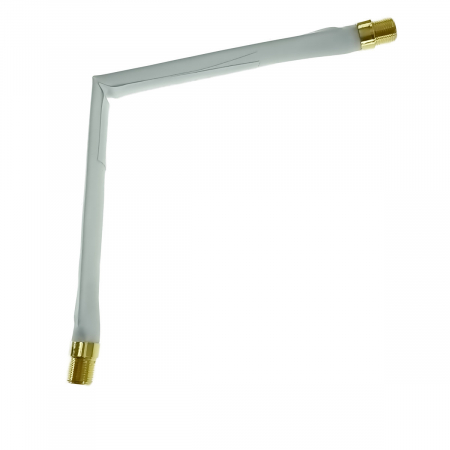 Organizare cabluri - Cablu plat coaxial cu mufa mama-mama, TFF-20, pentru trecere fereastra/usa fara gaurire, 20 cm, alb