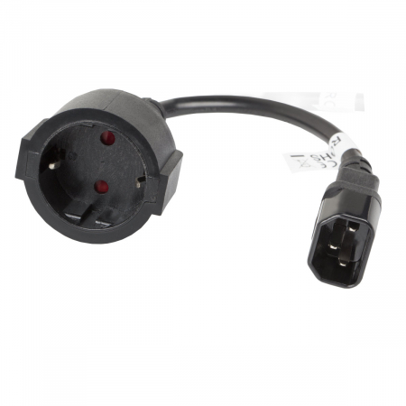 Alimentare PC - Cablu prelungitor de alimentare UPS, PC, 20 cm, Lanberg 40987, IEC 320 C14 la Schuko mama, negru