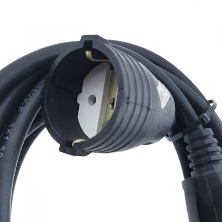 Cablu prelungitor, lungime 10m, pentru alimentare electrica, cu stecher si cupla cauciucate, material bachelita, negru [4]