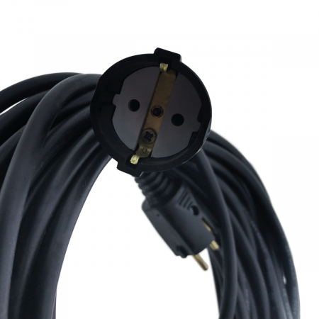 Cablu prelungitor, lungime 25m, pentru alimentare electrica, cu stecher si cupla cauciucate, material bachelita, negru [4]