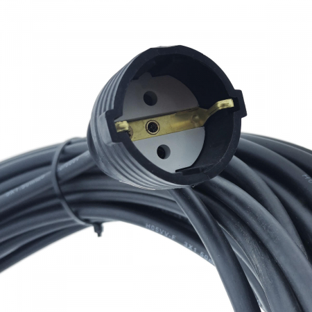 Cablu prelungitor, lungime 30m, pentru alimentare electrica, cu stecher si cupla cauciucate, material bachelita, negru [4]