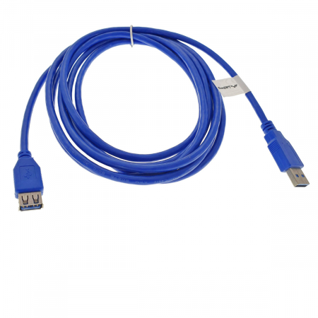 Cablu prelungire USB 3.0 Lanberg, M/F 3.0, 3 m, Albastru [2]