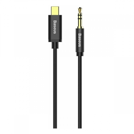 Cablu premium audio digital, Baseus CAM01-01, USB tip C tata la jack 3.5 mm tata AUX cu 3 pini, 120 cm, negru [1]