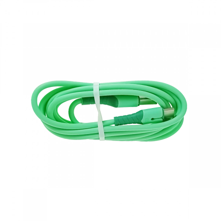 Cablu premium de incarcare rapida, LED, USB 2.0 tata la USB tip C tata, Liquid Soft Rubber, 1.5m, 3A, verde [1]