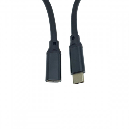 Cablu premium prelungitor USB 3.1 Gen 2 tip C tata la USB tip C mama, 100 cm, Revolution 106, PD, 20V 5A 100W, 10 Gbps, carcasa aluminiu, negru [3]